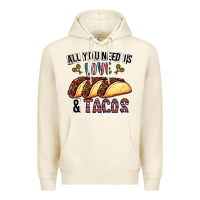 Tofu All You Need Is Love And Tacos Premium Hoodie - CowhideDigitalArt
