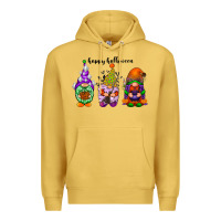 Antique Gold happy halloween gnomes black Premium Hoodie - RacoonDesign