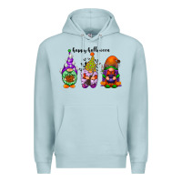 Blue Mist happy halloween gnomes black Premium Hoodie - RacoonDesign