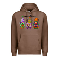 Chestnut happy halloween gnomes black Premium Hoodie - RacoonDesign