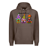 Coffee happy halloween gnomes black Premium Hoodie - RacoonDesign