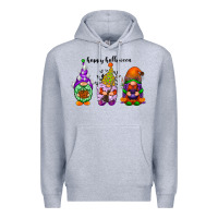 Heather Grey happy halloween gnomes black Premium Hoodie - RacoonDesign