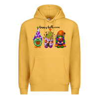 Mustard happy halloween gnomes black Premium Hoodie - RacoonDesign