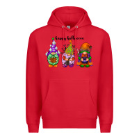 Red happy halloween gnomes black Premium Hoodie - RacoonDesign