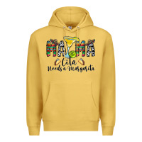 Antique Gold Mama Cita Needs a Margarita Premium Hoodie - CowhideDigitalArt