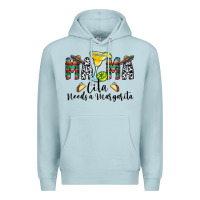 Blue Mist Mama Cita Needs a Margarita Premium Hoodie - CowhideDigitalArt