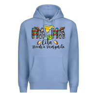 Colony Blue Mama Cita Needs a Margarita Premium Hoodie - CowhideDigitalArt