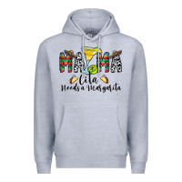 Heather Grey Mama Cita Needs a Margarita Premium Hoodie - CowhideDigitalArt