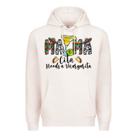 Pale Pink Mama Cita Needs a Margarita Premium Hoodie - CowhideDigitalArt