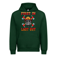 Forest Green firefighter face mask with axes Urban Hoodie - HRA Design Shop