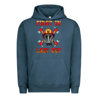 Pigment Midnight Navy firefighter face mask with axes Urban Hoodie - HRA Design Shop