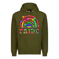 Army Green lgbtq pride and rainbow Premium Hoodie - HRA Design Shop
