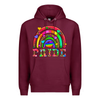 Burgundy lgbtq pride and rainbow Premium Hoodie - HRA Design Shop