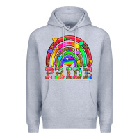 Heather Grey lgbtq pride and rainbow Premium Hoodie - HRA Design Shop