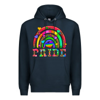 Navy lgbtq pride and rainbow Premium Hoodie - HRA Design Shop