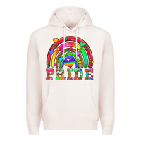 Pale Pink lgbtq pride and rainbow Premium Hoodie - HRA Design Shop