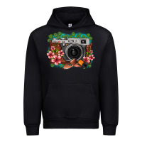 Black floral lotus leaf film roll vintage camera Urban Hoodie - FaDigitalArtStudio