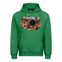 Emerald floral lotus leaf film roll vintage camera Urban Hoodie - FaDigitalArtStudio