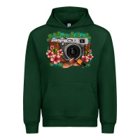 Forest Green floral lotus leaf film roll vintage camera Urban Hoodie - FaDigitalArtStudio