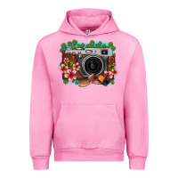 Fuchsia Pink floral lotus leaf film roll vintage camera Urban Hoodie - FaDigitalArtStudio