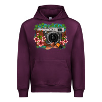 Mauve Wine floral lotus leaf film roll vintage camera Urban Hoodie - FaDigitalArtStudio