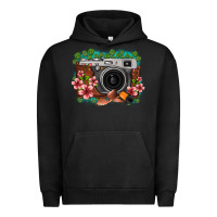 Pigment Black floral lotus leaf film roll vintage camera Urban Hoodie - FaDigitalArtStudio