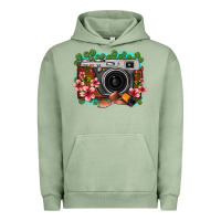 Pigment Oil Green floral lotus leaf film roll vintage camera Urban Hoodie - FaDigitalArtStudio