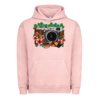 Pigment Salmon floral lotus leaf film roll vintage camera Urban Hoodie - FaDigitalArtStudio