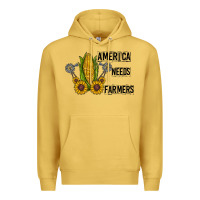Antique Gold america needs farmers Premium Hoodie - CowhideDigitalArt