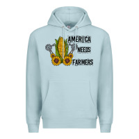 Blue Mist america needs farmers Premium Hoodie - CowhideDigitalArt