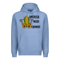 Colony Blue america needs farmers Premium Hoodie - CowhideDigitalArt