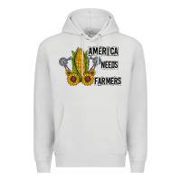 Dove Grey america needs farmers Premium Hoodie - CowhideDigitalArt