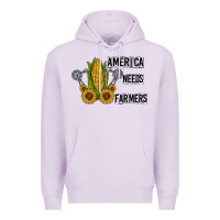 Lilac america needs farmers Premium Hoodie - CowhideDigitalArt