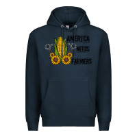 Navy america needs farmers Premium Hoodie - CowhideDigitalArt