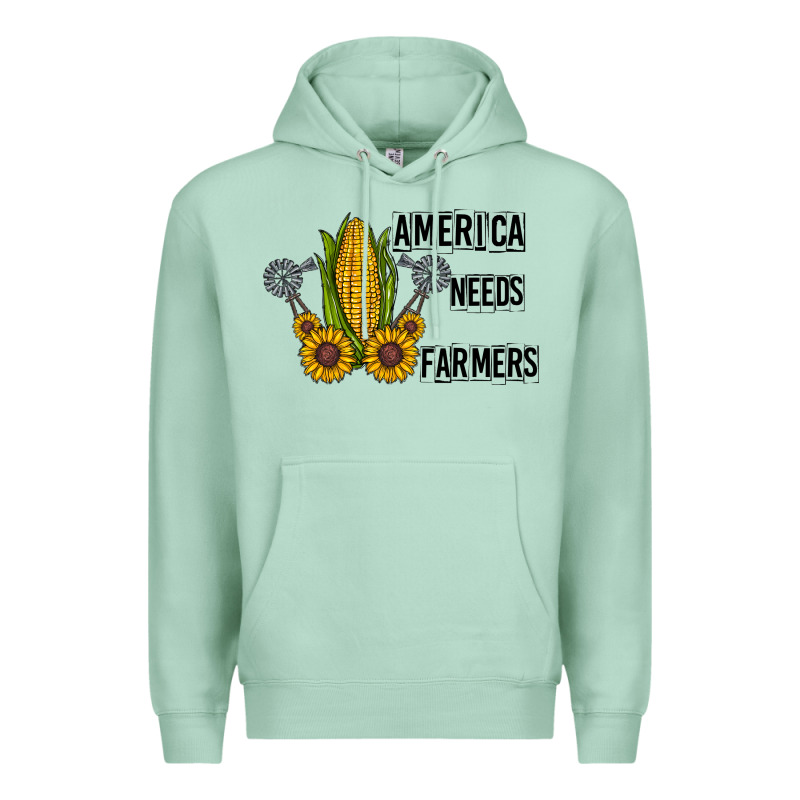 America Needs Farmers Premium Hoodie by CowhideDigitalArt | Teevron
