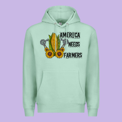 America Needs Farmers Premium Hoodie Designed By Cowhidedigitalart