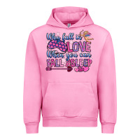 Fuchsia Pink why fall in love when you can fall asleep Urban Hoodie - OliviaCreatesArt