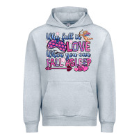 Heather Grey why fall in love when you can fall asleep Urban Hoodie - OliviaCreatesArt