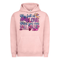 Pigment Salmon why fall in love when you can fall asleep Urban Hoodie - OliviaCreatesArt