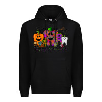 Black happy halloween tooth Premium Hoodie - RacoonDesign