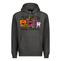 Charcoal Heather happy halloween tooth Premium Hoodie - RacoonDesign