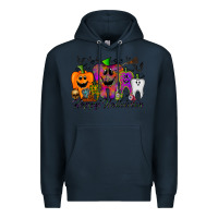 Navy happy halloween tooth Premium Hoodie - RacoonDesign