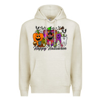 Oatmeal Heather happy halloween tooth Premium Hoodie - RacoonDesign