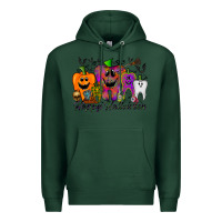 Sports Green happy halloween tooth Premium Hoodie - RacoonDesign