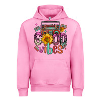 Fuchsia Pink good vibes cassette boombox Urban Hoodie - FaDigitalArtStudio