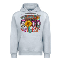 Heather Grey good vibes cassette boombox Urban Hoodie - FaDigitalArtStudio
