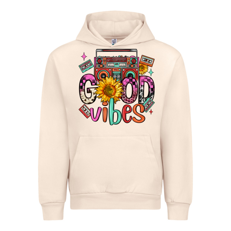 Good Vibes Cassette Boombox Urban Hoodie by FaDigitalArtStudio | Teevron