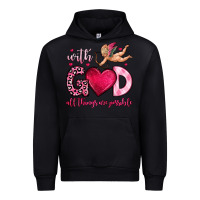 Black with god all things are possible Urban Hoodie - OliviaCreatesArt