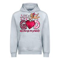Heather Grey with god all things are possible Urban Hoodie - OliviaCreatesArt