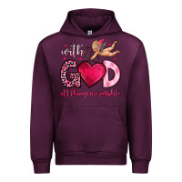Mauve Wine with god all things are possible Urban Hoodie - OliviaCreatesArt